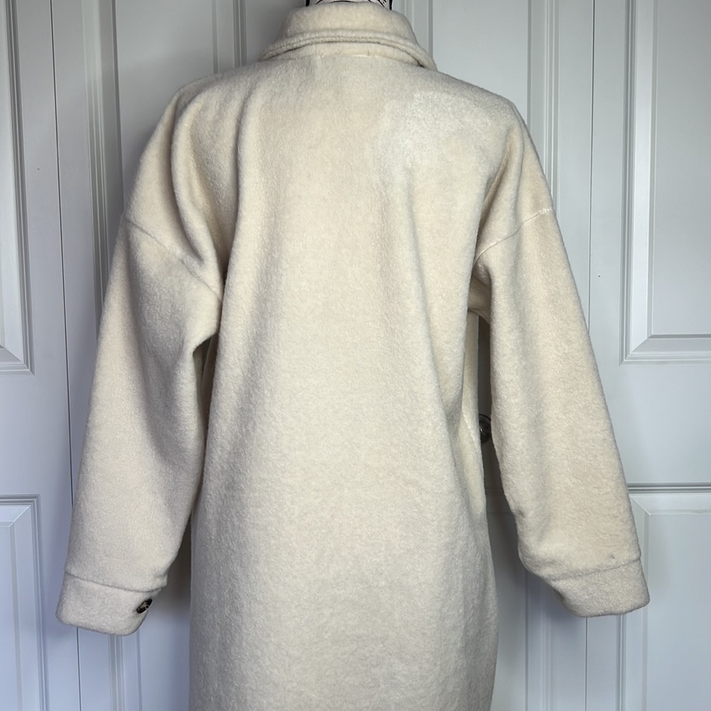 NWOT J5 Fashion Pocket The Past Longline Shirt Jacket CREAM Size S/M - Picture 8 of 14